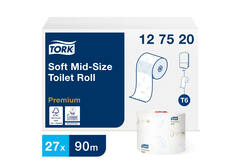 Tork Zacht Mid-size Toiletpapier Premium 2-laags wit compact