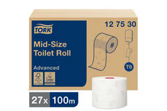 Tork Mid-size Toiletpapier Advanced 2-laags wit compact