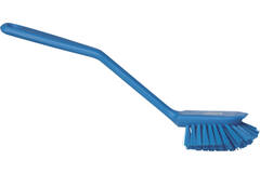Vikan Hygiene afwasborstel met schraprand blauw medium vezels