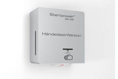 Steripower® Mini500 rvs wandunit voor handdesinfectie met oplaadbare batterij