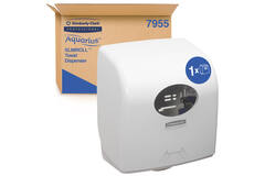 Aquarius® handdoekrol dispenser, Slimroll, wit, 324x297x192mm