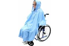 Medi-Inn Regenponcho blauw voor fiets, rollator, rolstoel ps