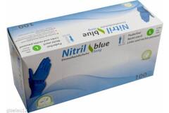 Medi-Inn handschoen nitril extra lang manchet 30cm blauw M (7-8) 100st/dis