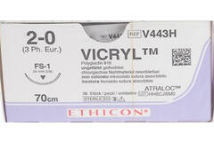 Vicryl 2-0 V443H 70cm hechtdraad kleurloos single armed