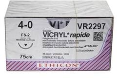 Vicryl Rapide ongekleurd gevlochten 4-0 VR2297 FS3 naald hechtdraad 75cm